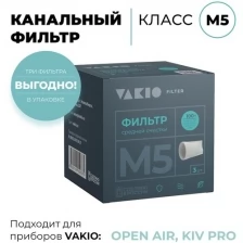 Фильтр канальный F5 / Ф5 для утепленных каналов 100 мм. Подходит для Vakio Openair, Kiv Pro, 3 шт.